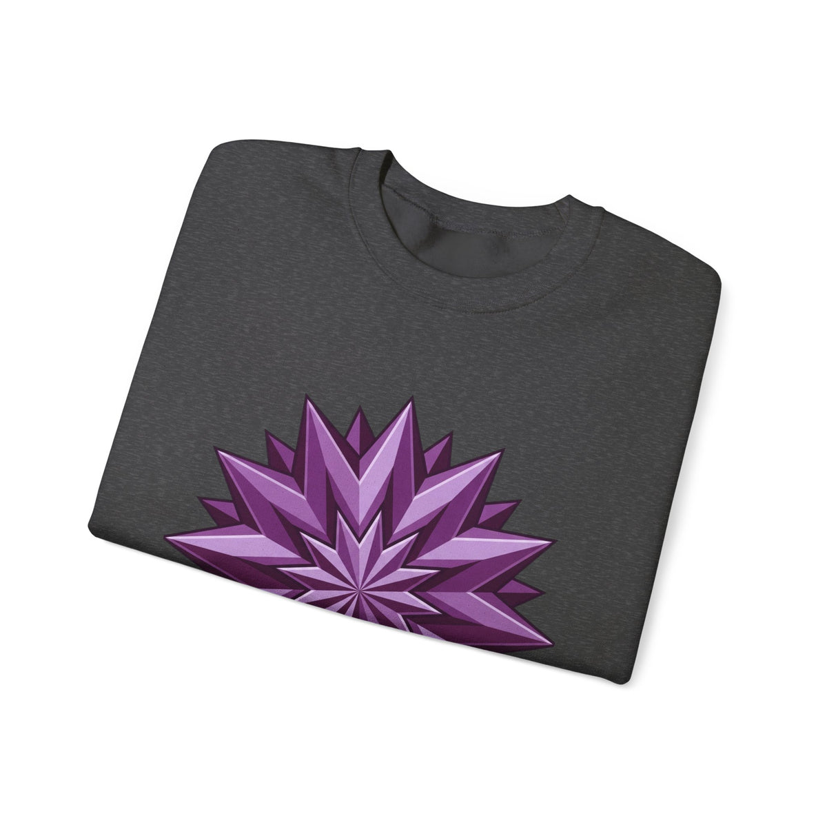 Purple Geometric Starburst Crewneck Sweatshirt