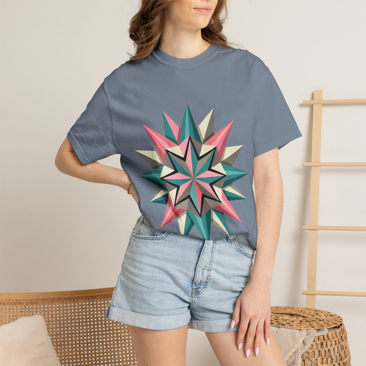 Geometric Starburst Graphic T-Shirt