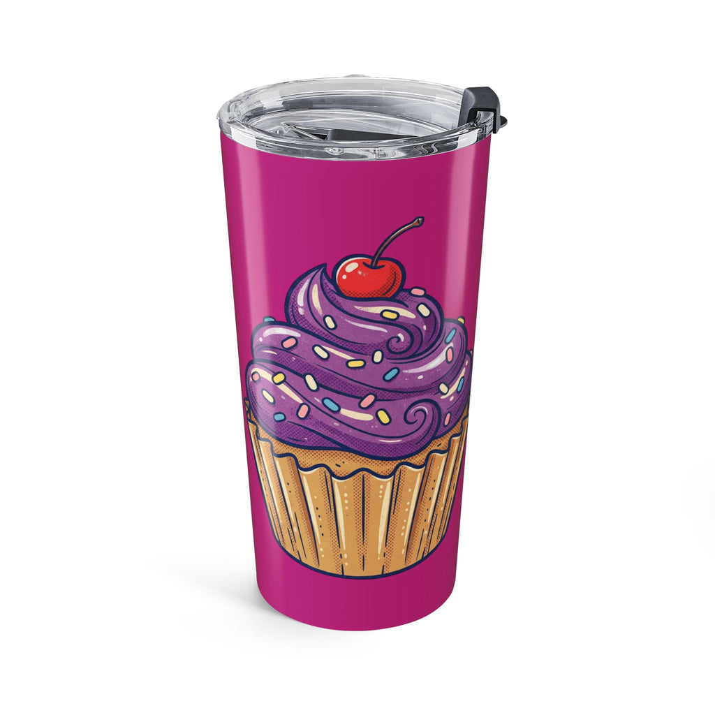 20oz Cupcake Tumbler Magenta – Purple Frosting Insulated Travel Cup