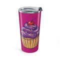 20oz Cupcake Tumbler Magenta – Purple Frosting Insulated Travel Cup