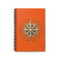 Star Print Orange Spiral Notebook - Ruled Line