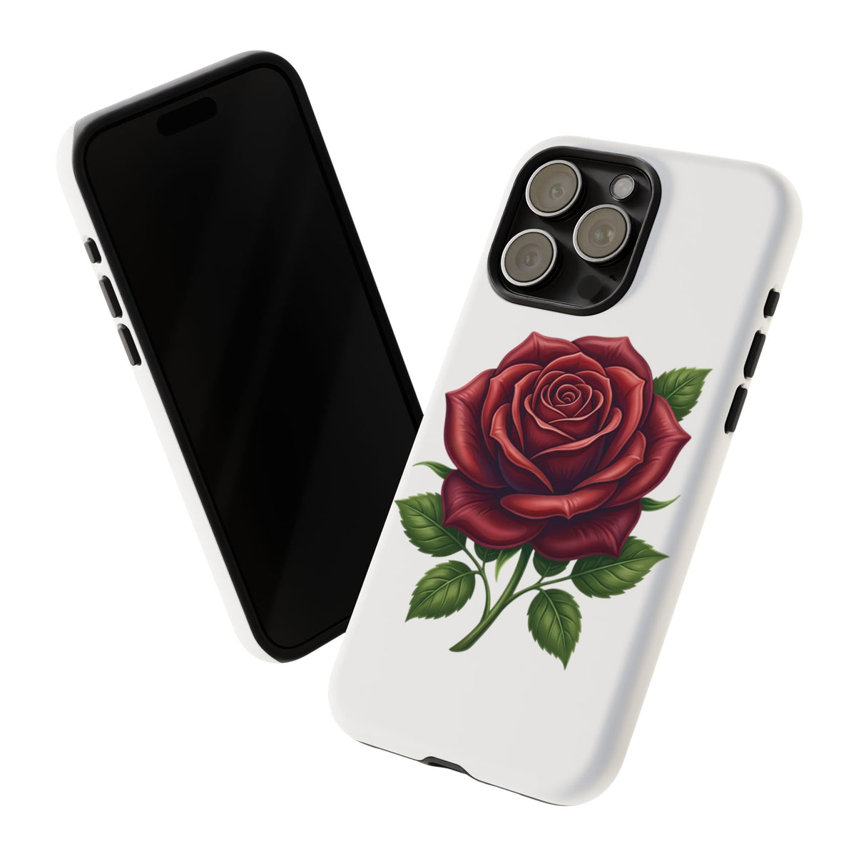 Rose Phone Case — Vintage Red Rose Floral Protective Cover