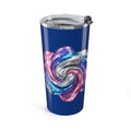 20oz Stainless Steel Tumbler Navy — Blue Iridescent Crystal Rose Design
