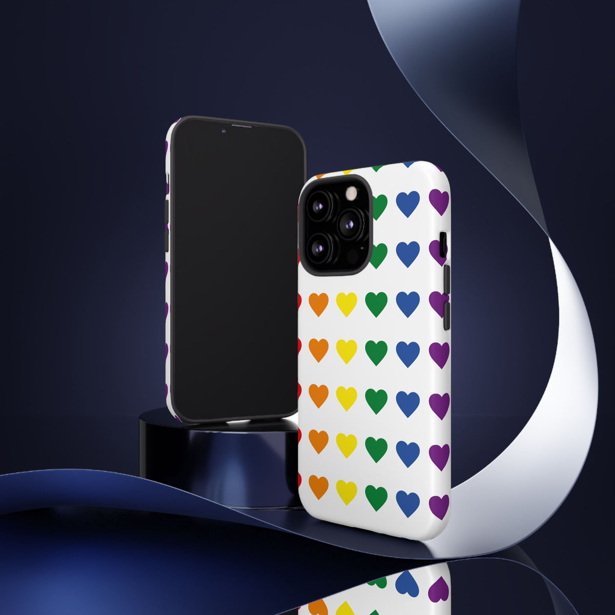 Rainbow Heart Tough Phone Case — Pride Pattern Protective Cover