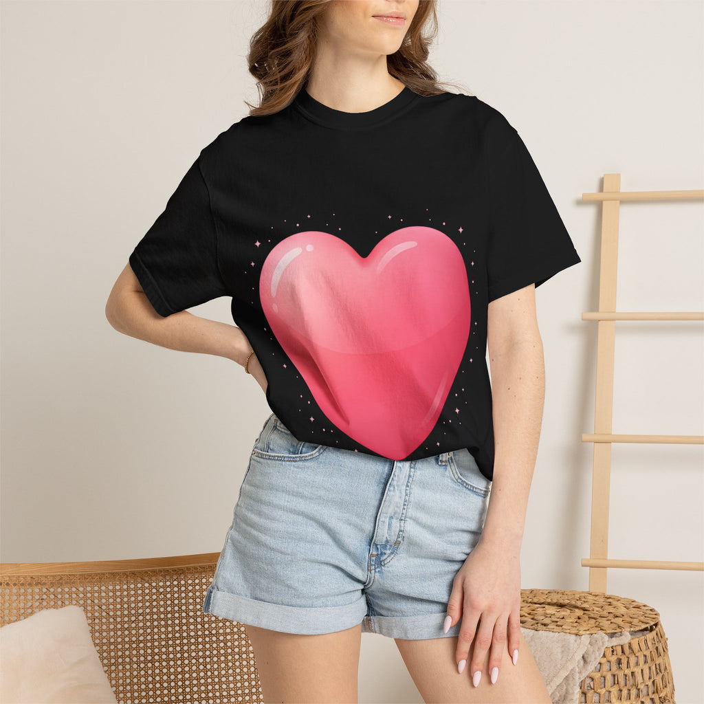 Pink Heart Unisex Garment-Dyed T-shirt