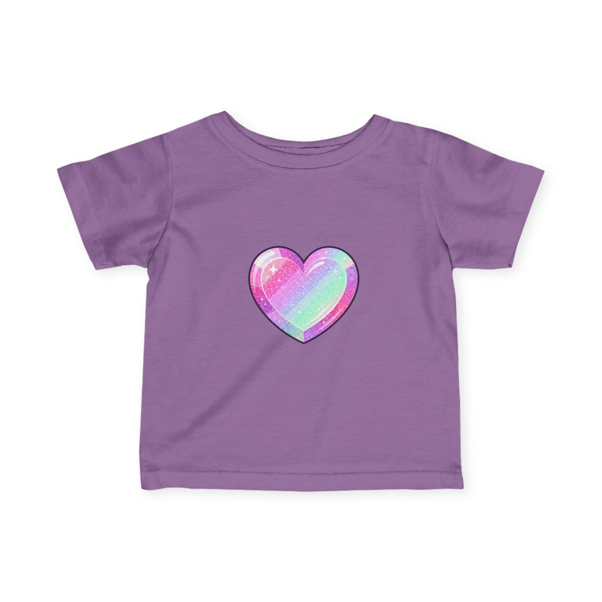 Infant Tee — Pastel Rainbow Heart Baby Shirt