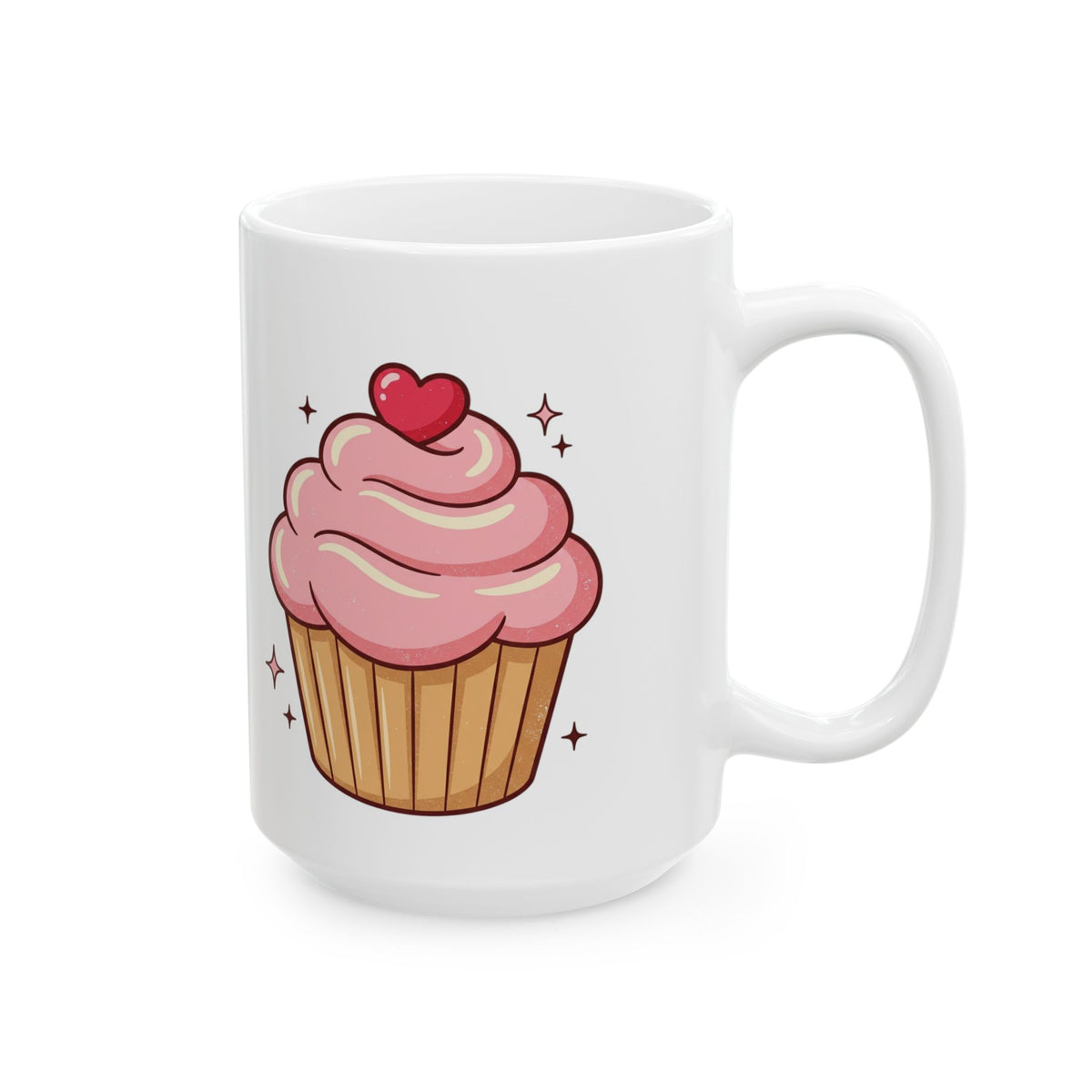Pink Cupcake Ceramic Mug, (11oz, 15oz)