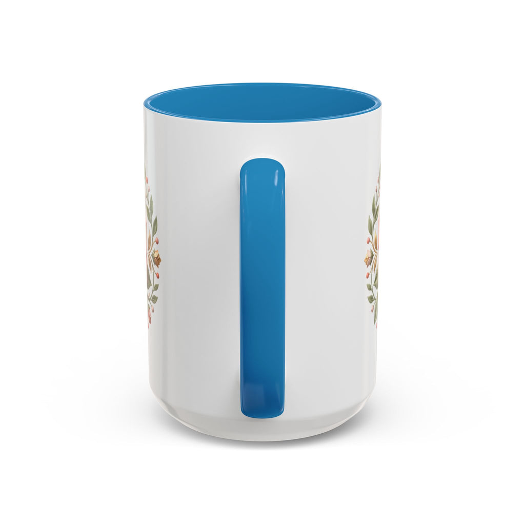 Rose Wreath Accent Coffee Mug — Floral 11/15oz Tea & Coffee Cup
