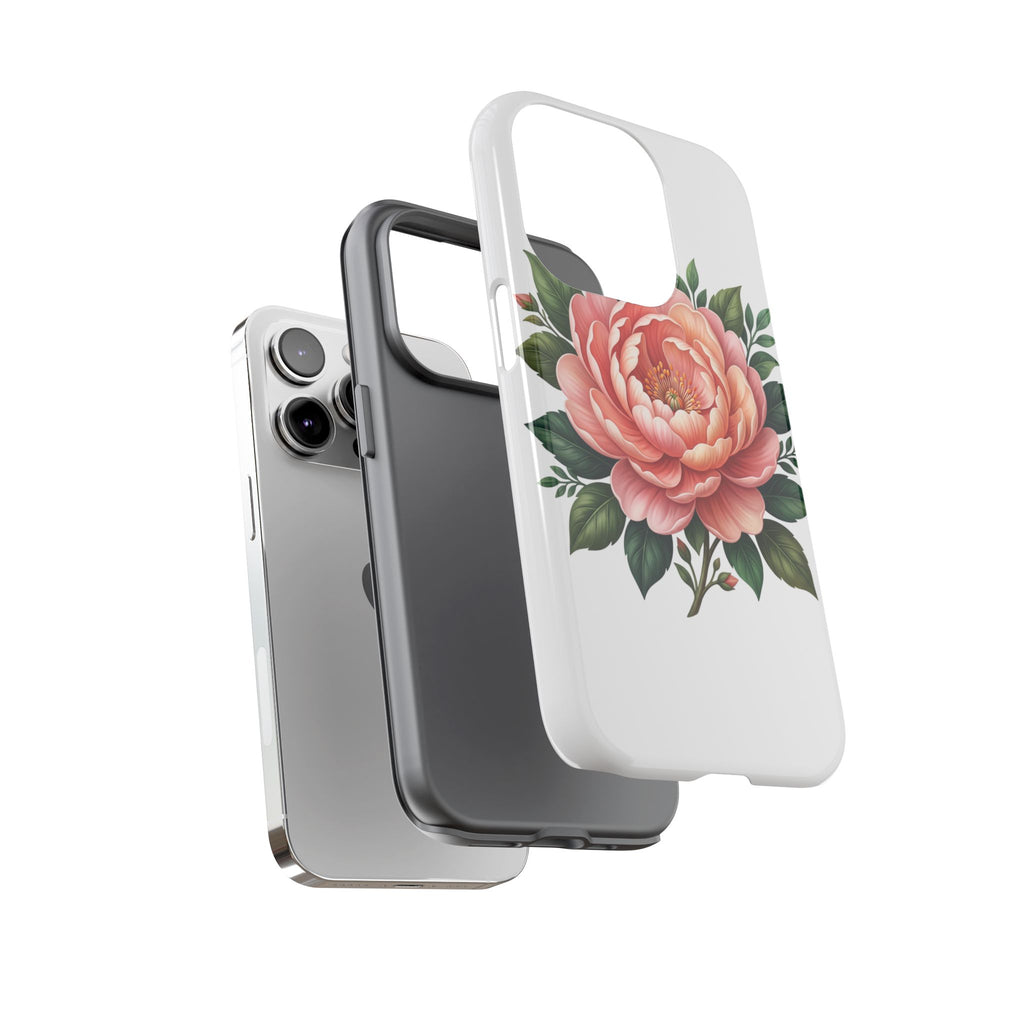 Floral Peony Tough Phone Case — Protective Botanical iPhone Cover