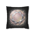 Glittery Black Spun Polyester Square Pillowcase