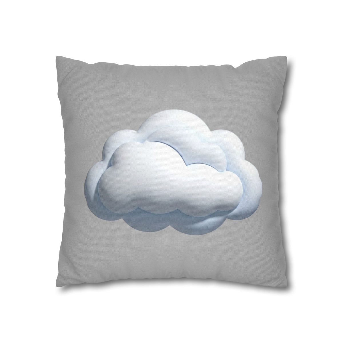 Cloud Throw Pillow Cover — Soft Light Gray Decorative Square Pillowcase