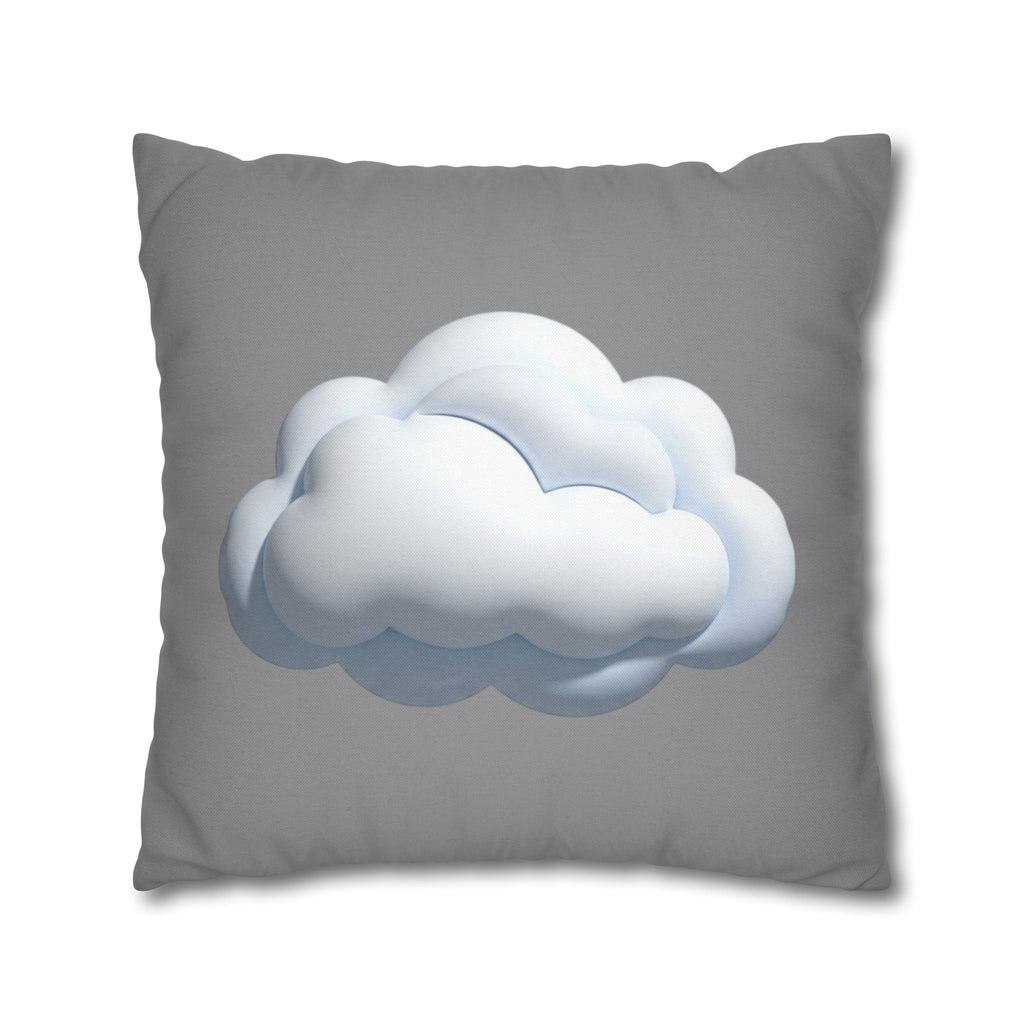 Cloud Graphic Pillowcase — Soft Grey Decorative Throw Pillow Cover