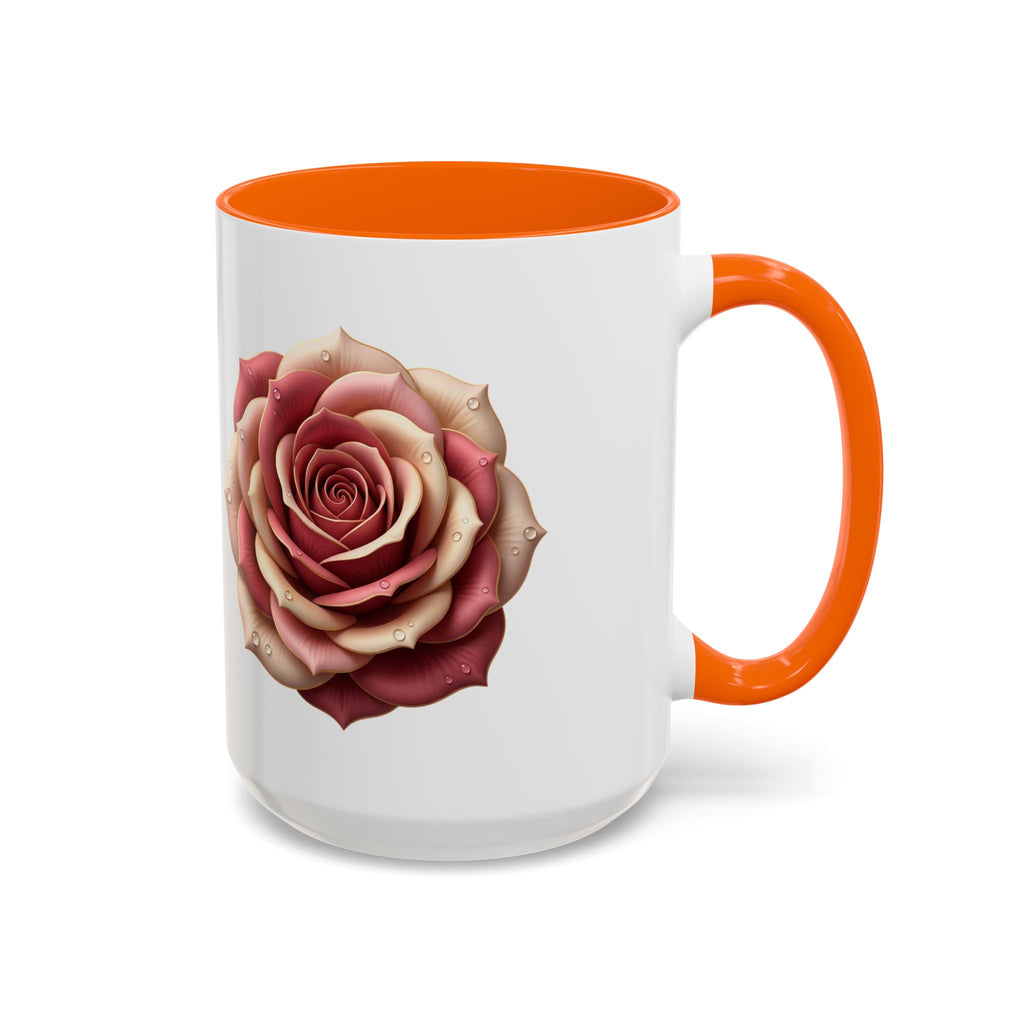 Rose Waterdrop Accent Coffee Mug — Floral 11/15oz