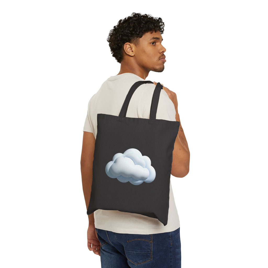 Cloud Illustration Cotton Canvas Tote — Soft Dreamy Cloud Print Eco Bag