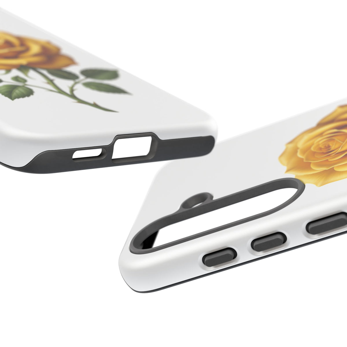 Yellow Rose Phone Case — Vintage Floral Tough Protective Cover