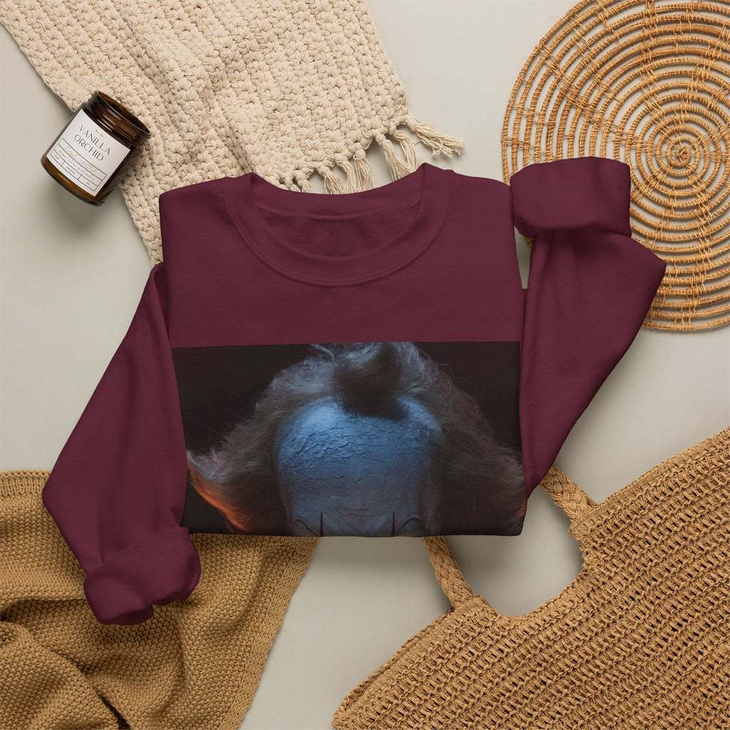 Horror Clown Crewneck Sweatshirt — Scary Pennywise Portrait