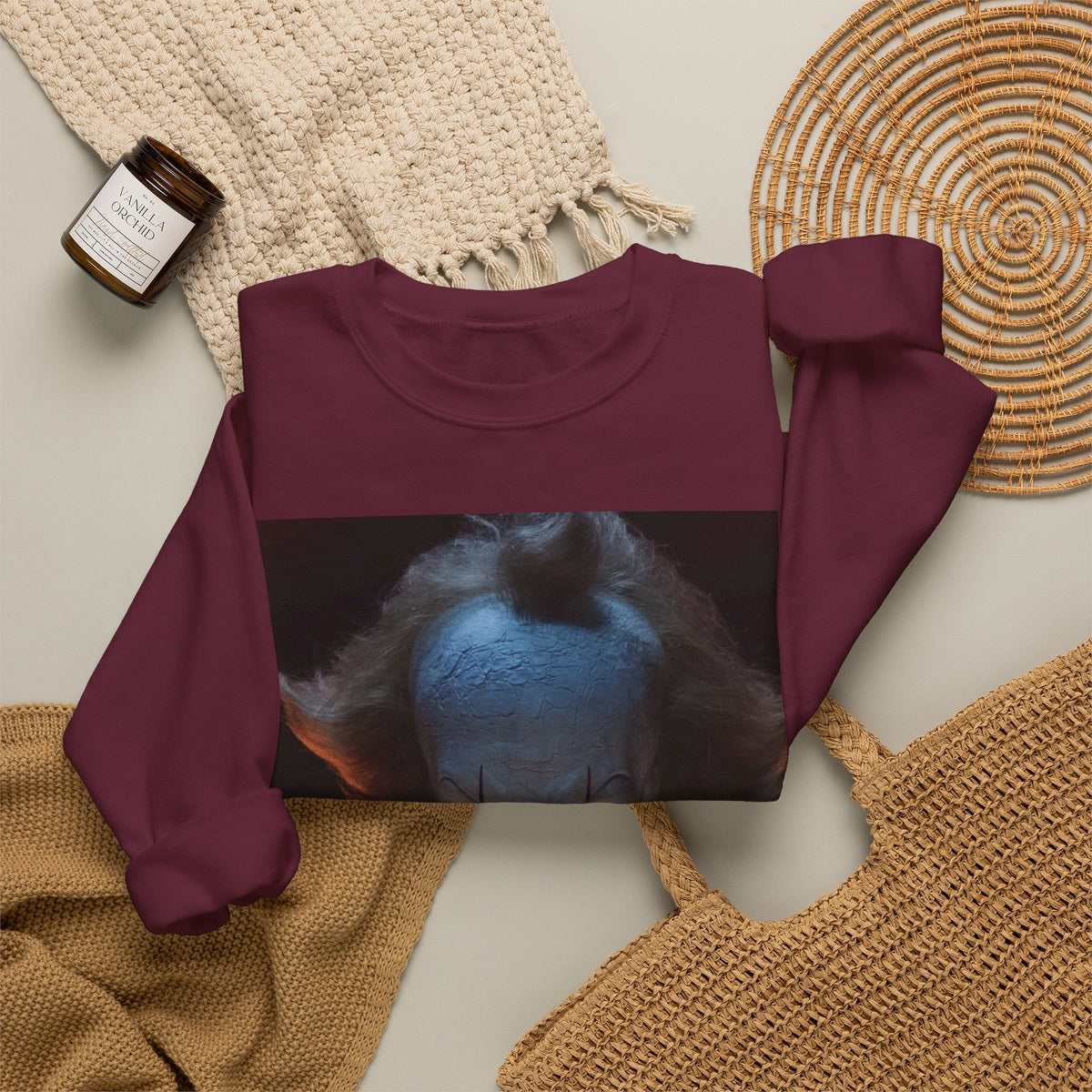 Horror Clown Crewneck Sweatshirt — Scary Pennywise Portrait
