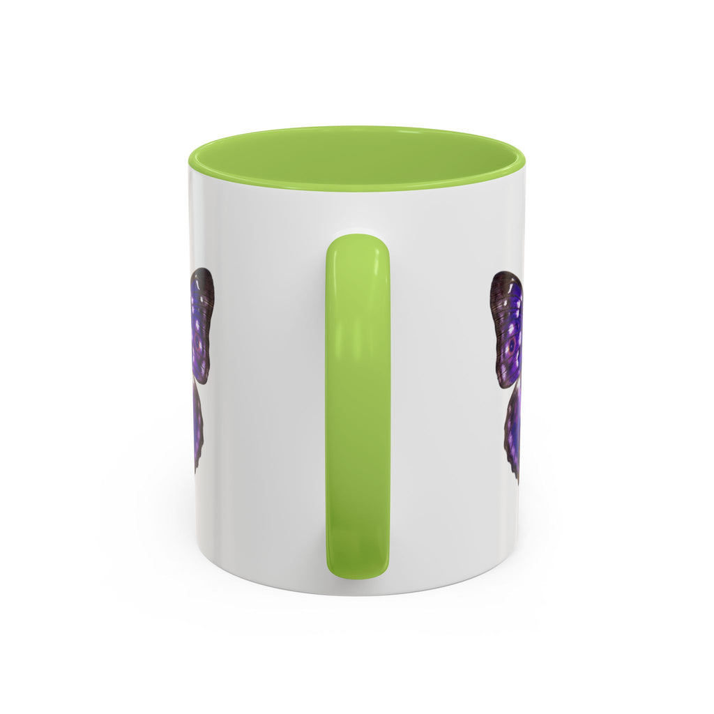 Purple Butterfly Accent Coffee Mug – Elegant Floral Butterfly Ceramic Cup