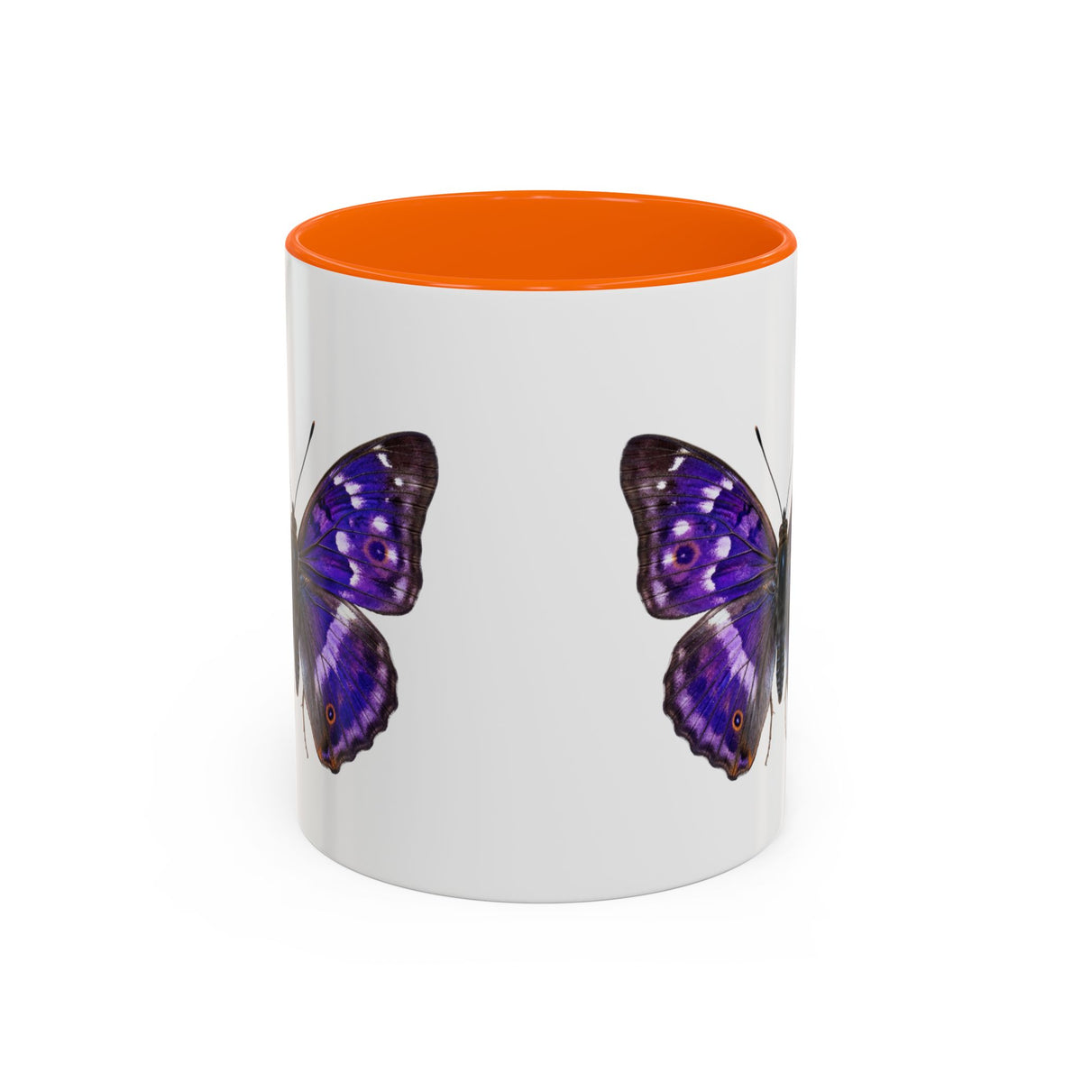 Purple Butterfly Accent Coffee Mug – Elegant Floral Butterfly Ceramic Cup
