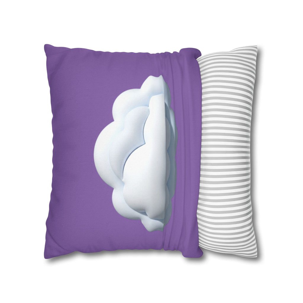 Cloud Graphic Pillowcase — Light Purple Decorative Square Throw Pillow