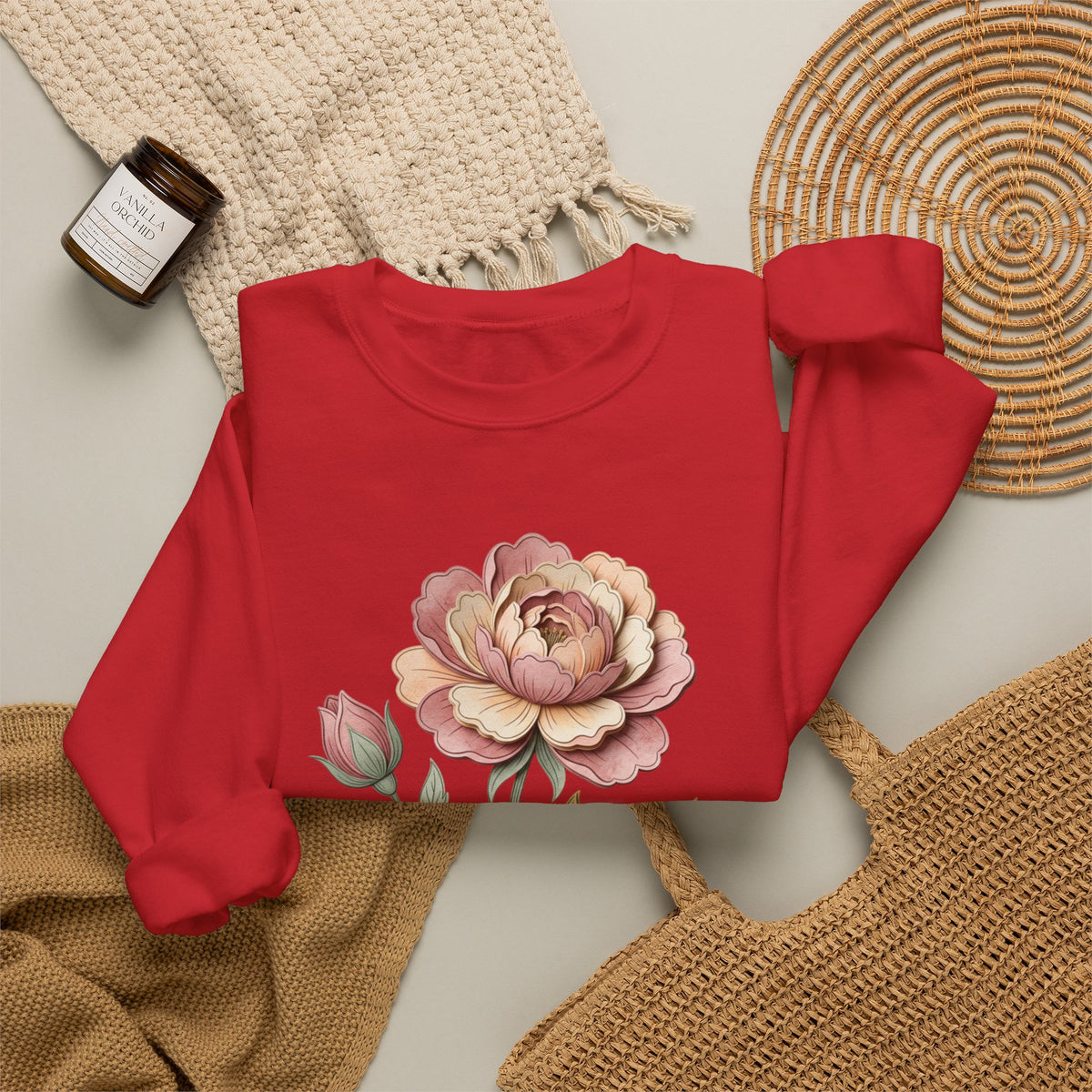 Floral Rose Crewneck Sweatshirt