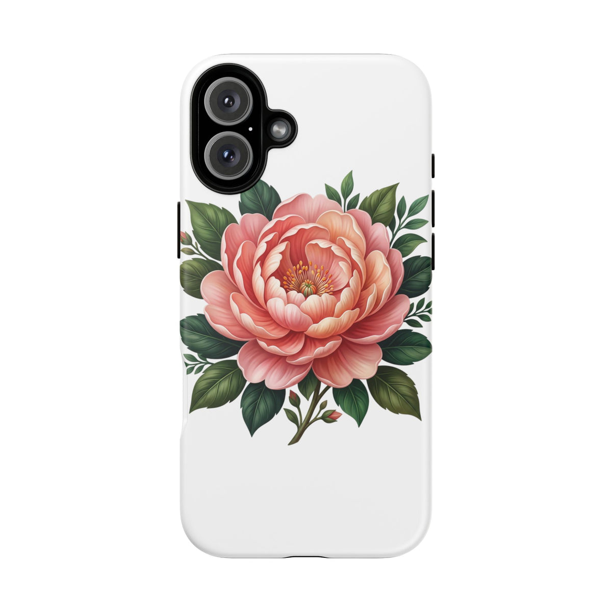 Floral Peony Tough Phone Case — Protective Botanical iPhone Cover