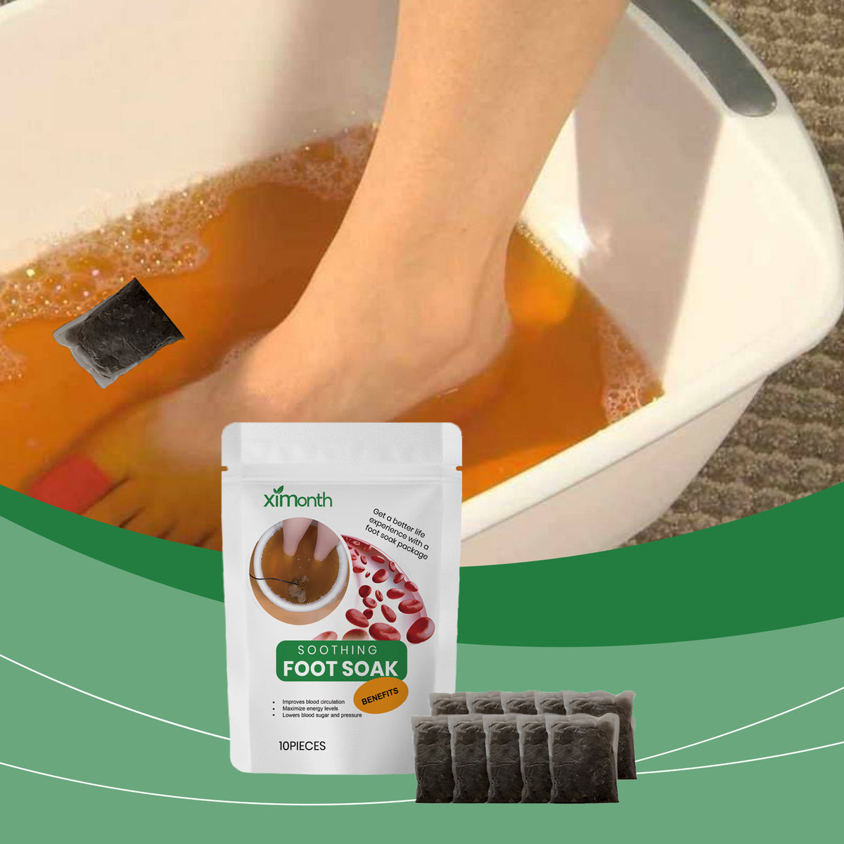 Foot Bath Kit Soothing Leg Treatment Foot Bath Kit Ginger Safflower Foot Bath Powder Herbal Foot Bath Kit