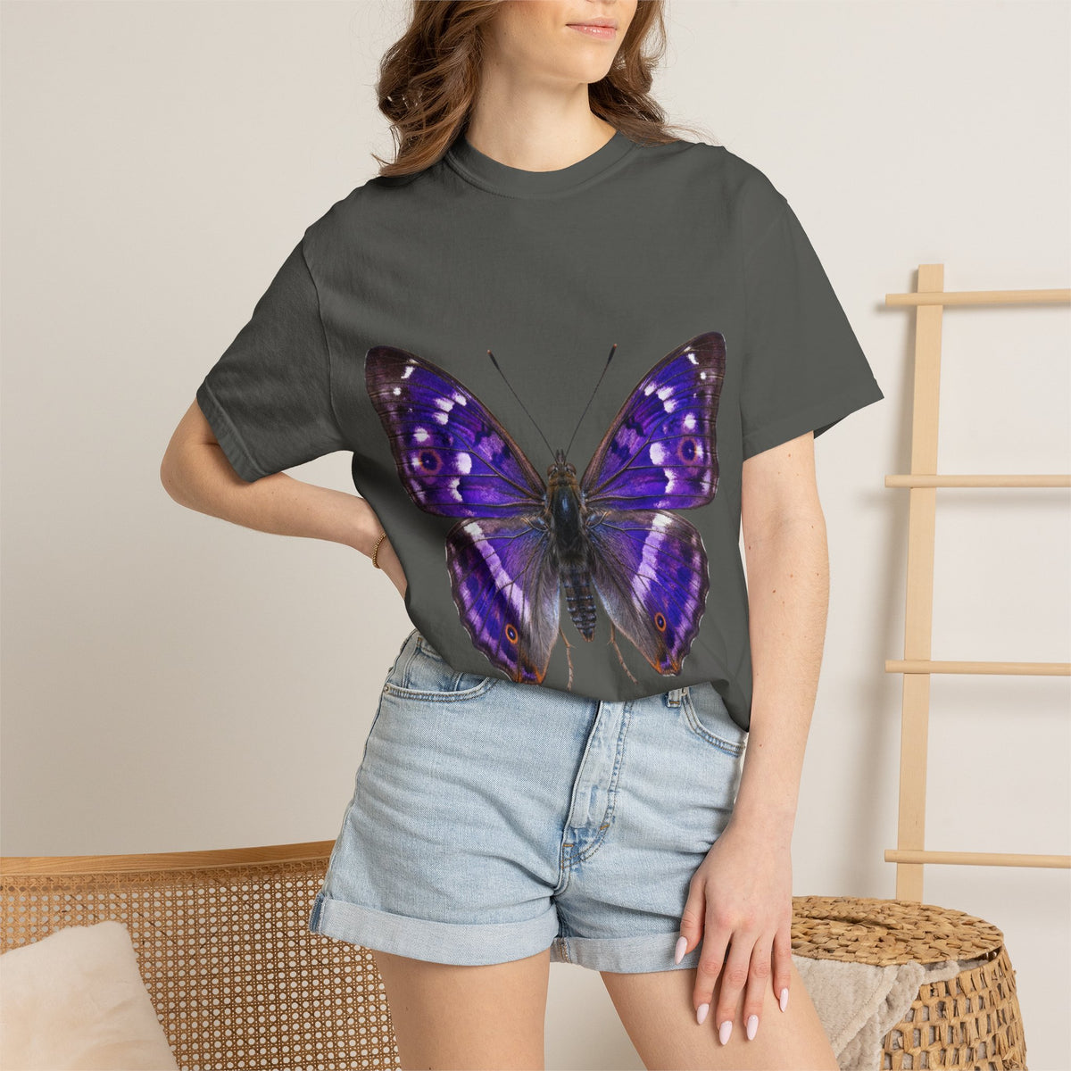 Purple Butterfly T-Shirt — Vibrant Vintage Moth Graphic Tee