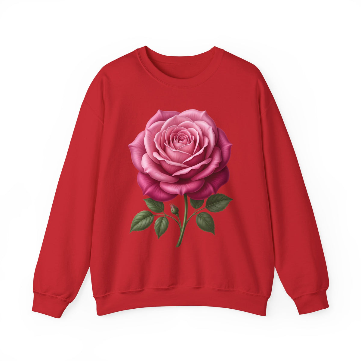 Rose Graphic Sweatshirt — Vintage Pink Rose Floral Crewneck