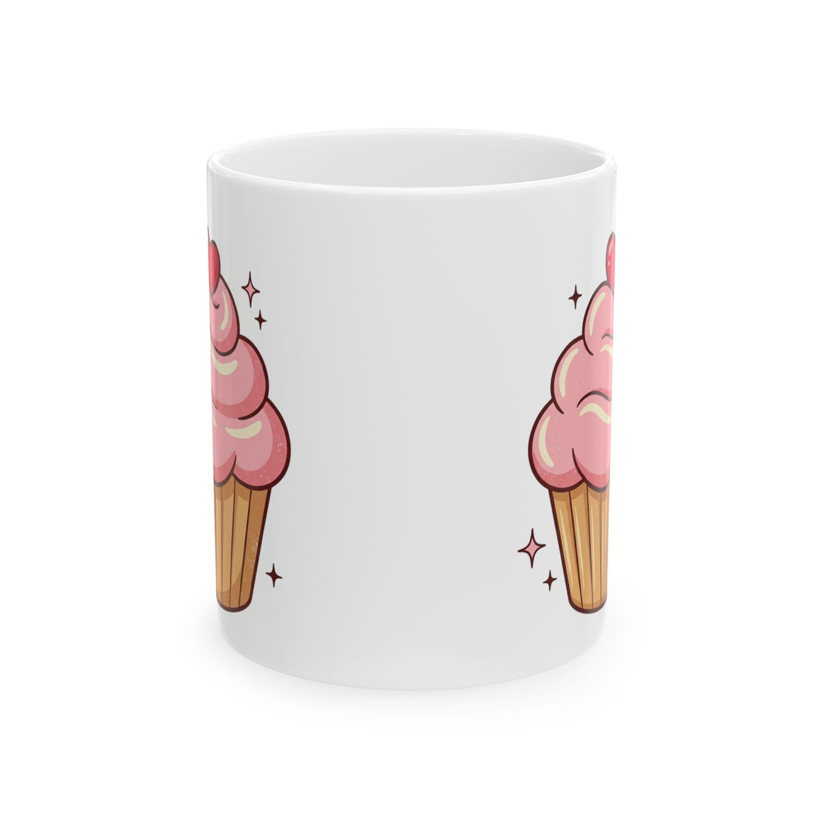 Pink Cupcake Ceramic Mug, (11oz, 15oz)