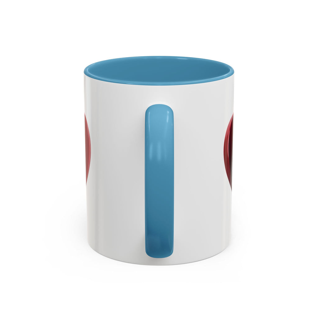 Heart Accent Coffee Mug – Red 3D Heart Design, Valentine’s Day Gift