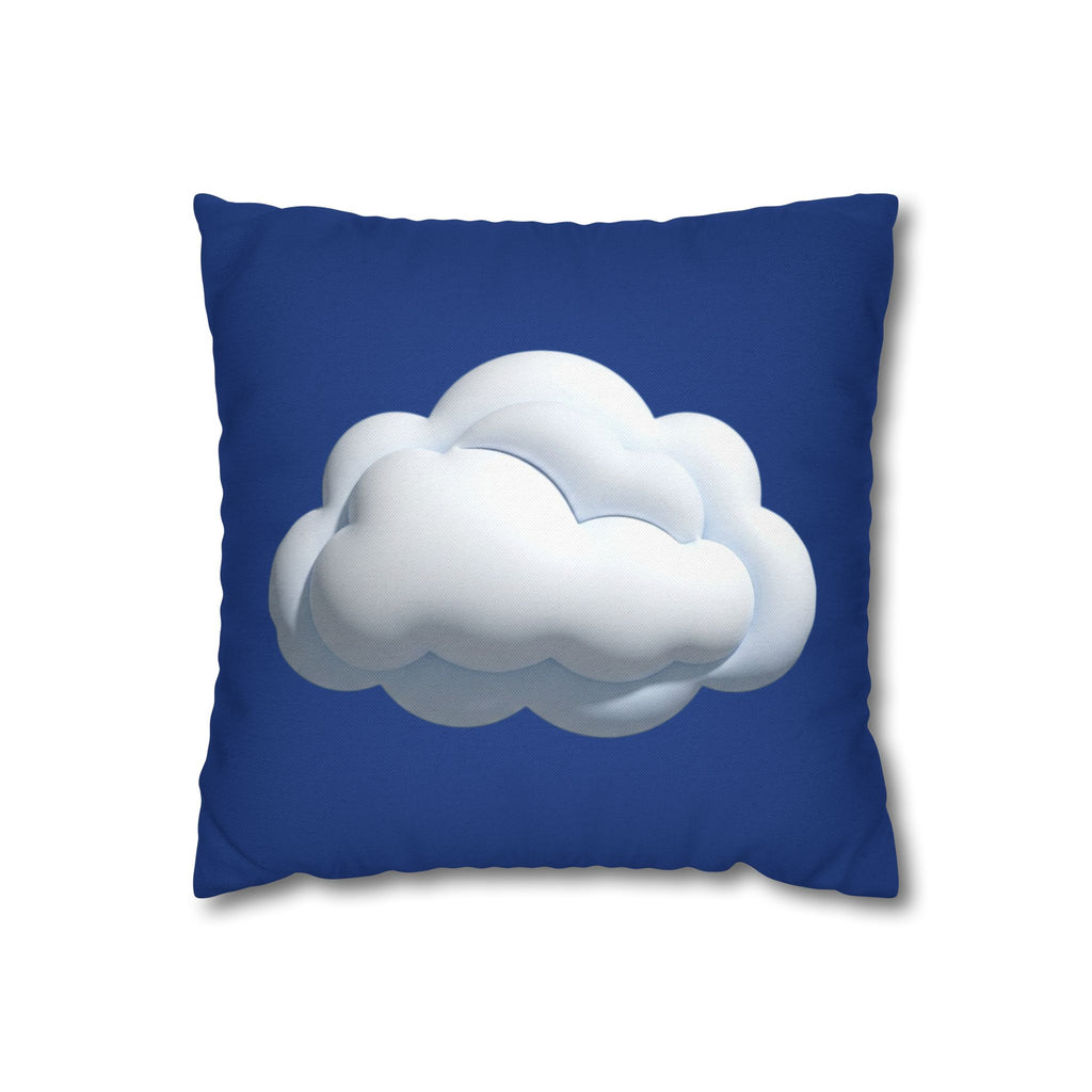 Cloud Navy Pillowcase – Soft White Cloud Design on Blue Square Pillow