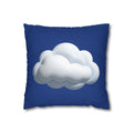 Cloud Navy Pillowcase – Soft White Cloud Design on Blue Square Pillow