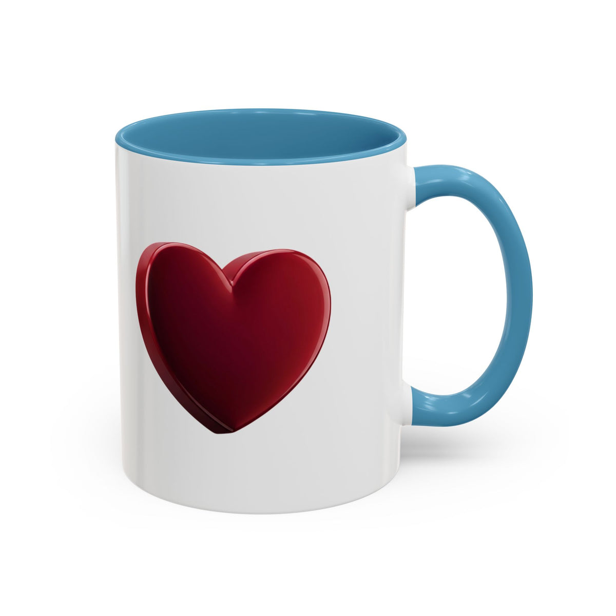 Heart Accent Coffee Mug – Red 3D Heart Design, Valentine’s Day Gift