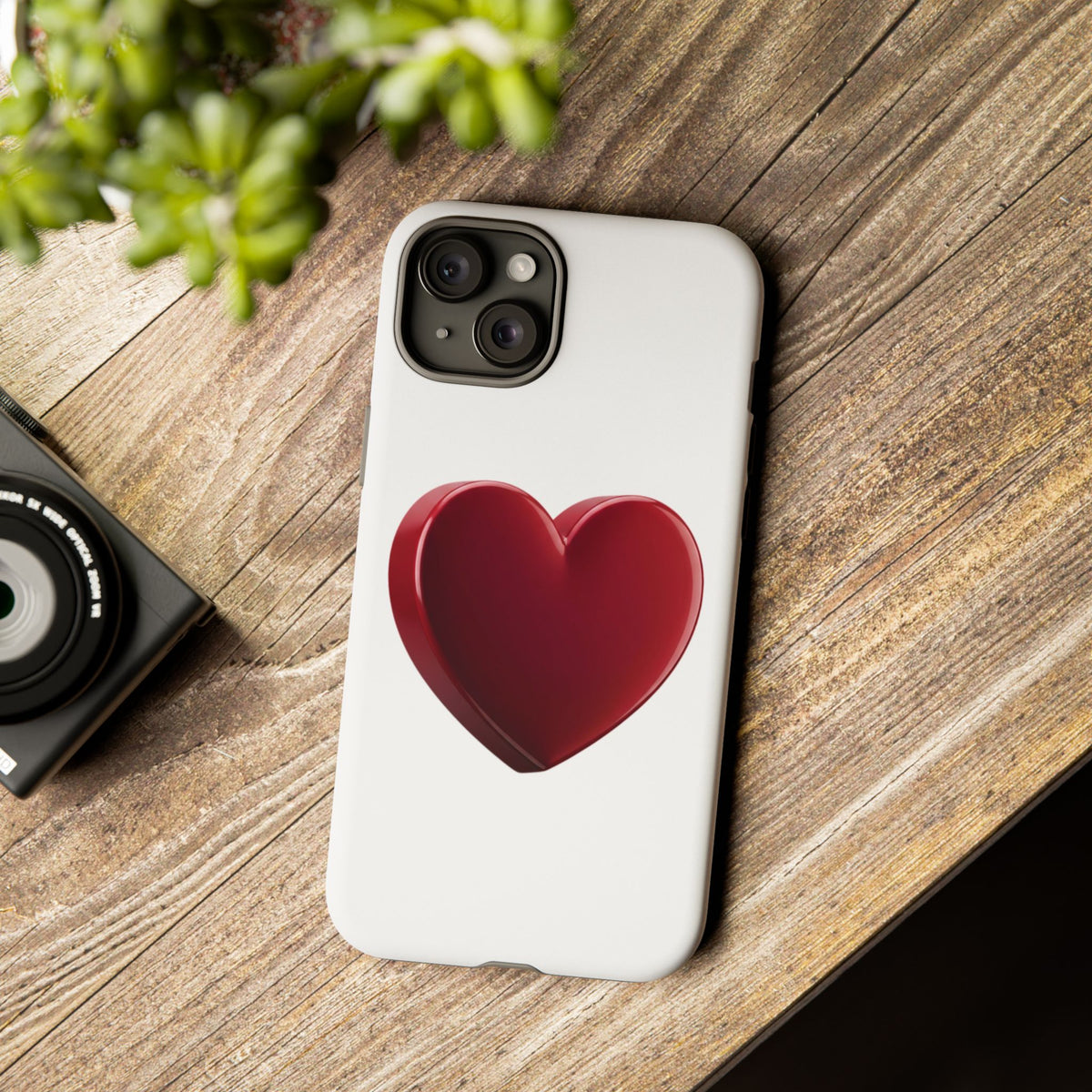 Heart Tough Phone Case - Red 3D Heart Protective Phone Case