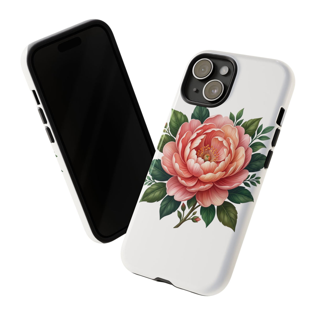 Floral Peony Tough Phone Case — Protective Botanical iPhone Cover