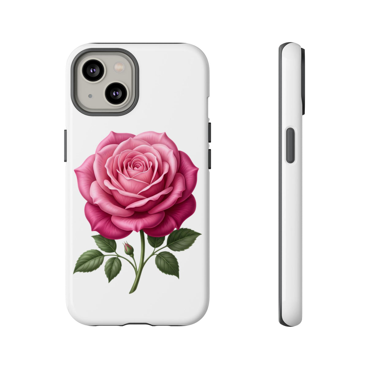 Pink Rose Tough Phone Case — Floral Protective iPhone Cover