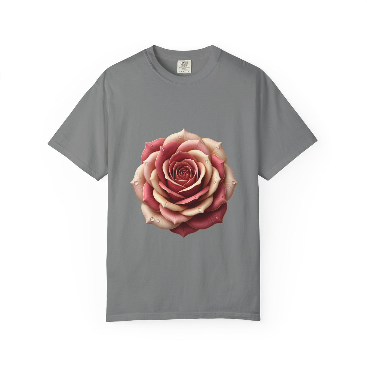 Rose Bloom Graphic T-Shirt — Realistic Pink Rose Floral Tee