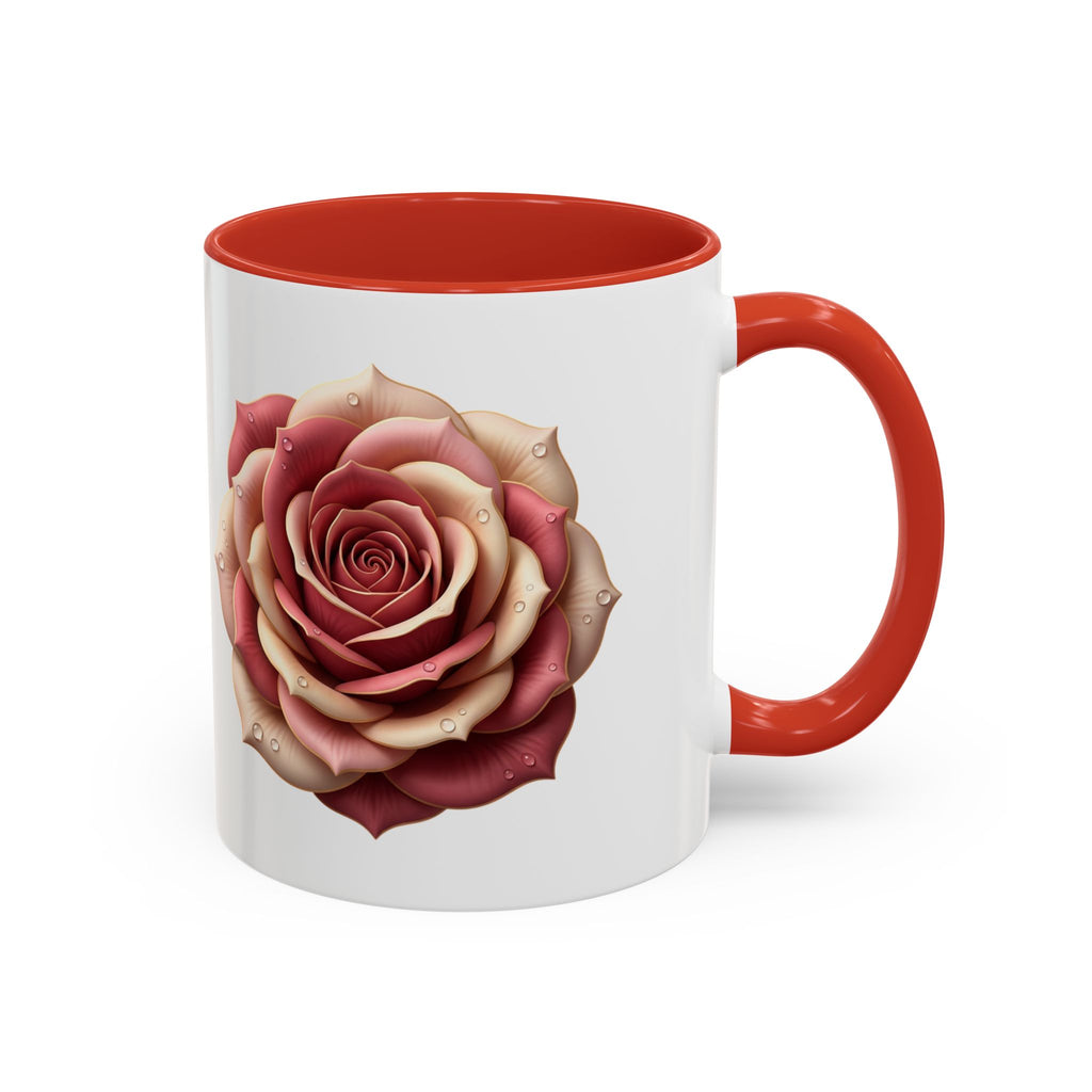 Rose Waterdrop Accent Coffee Mug — Floral 11/15oz