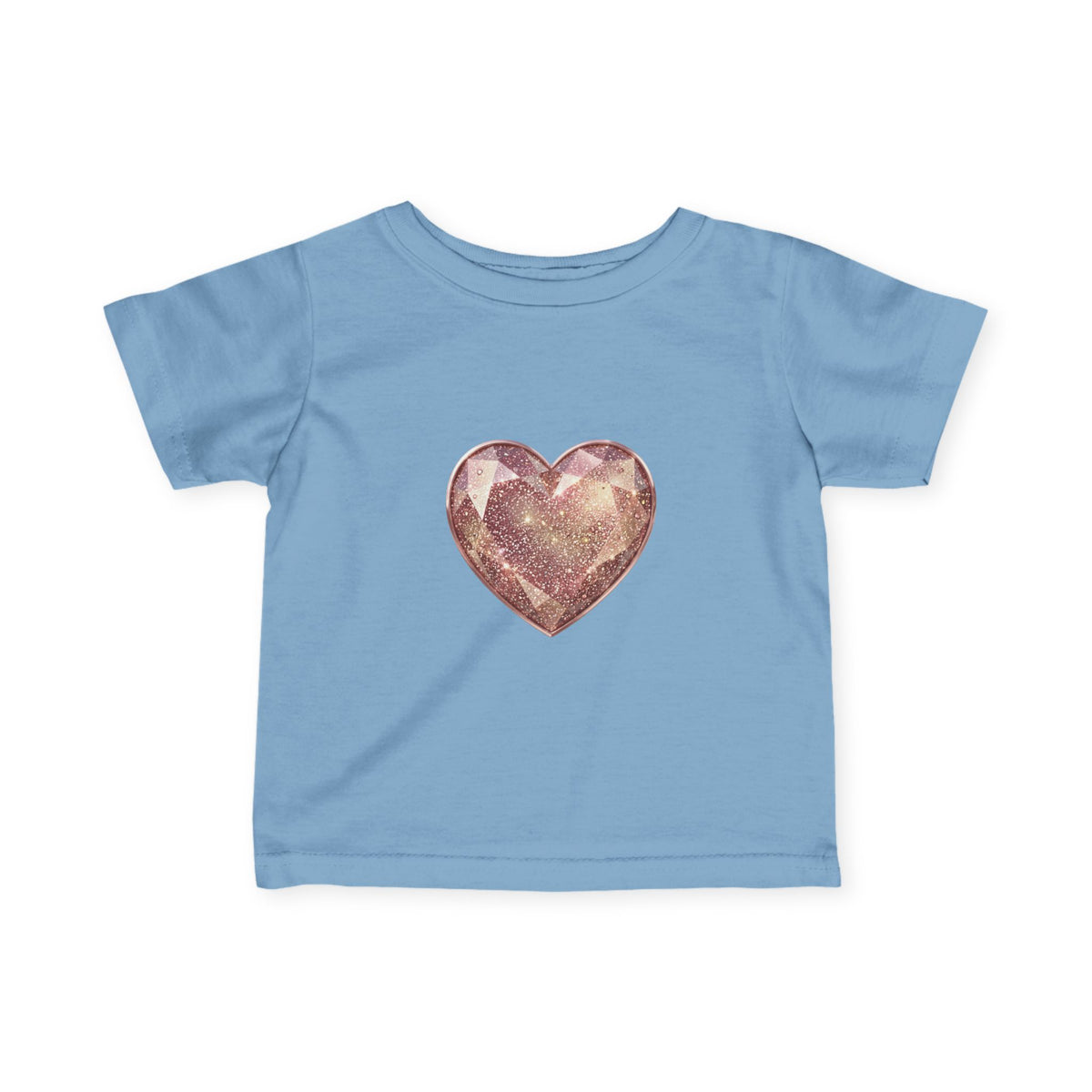 Infant Tee — Rose Gold Glitter Heart Baby T‑Shirt
