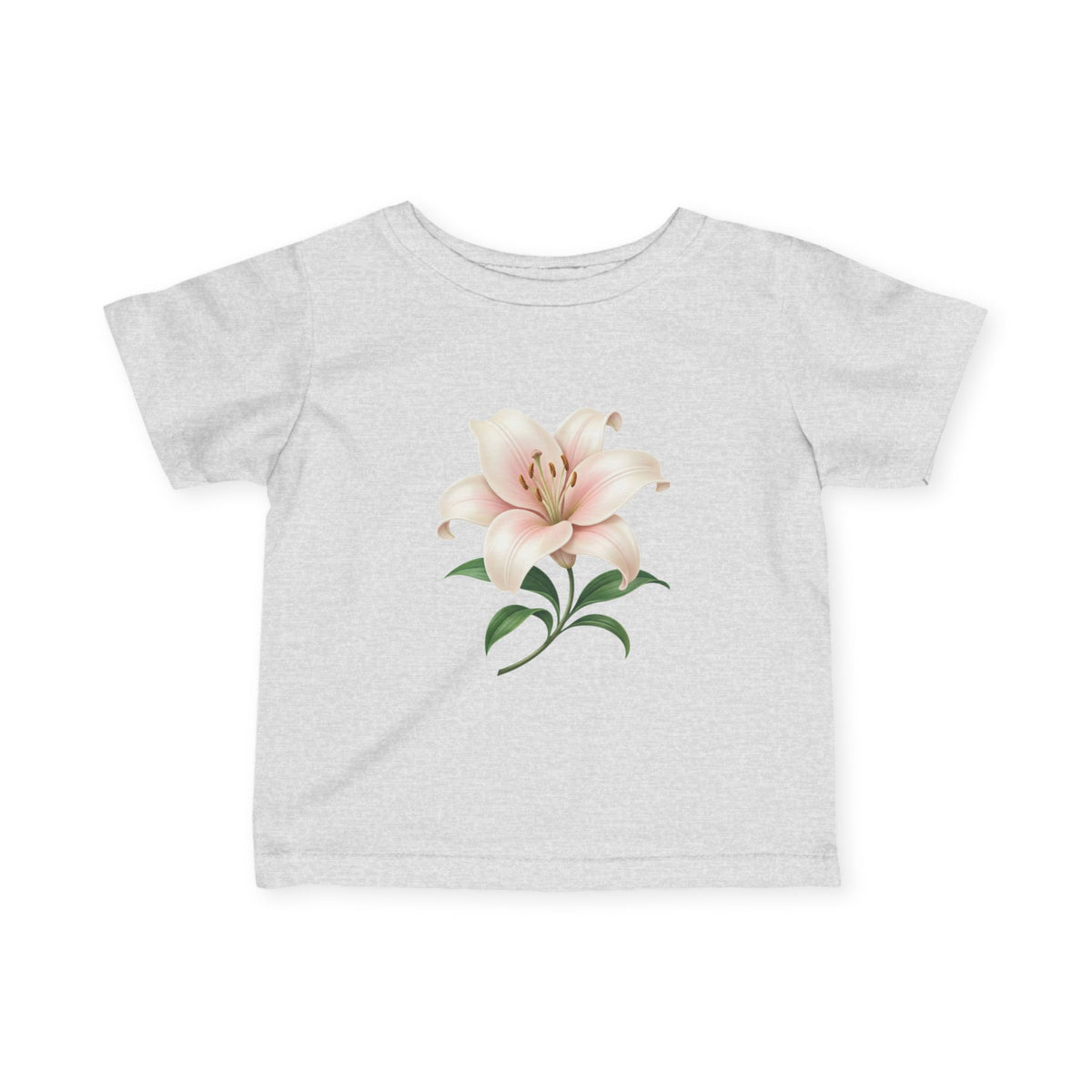 Infant Tee with Soft Pink Lily Floral Print — Baby Girl Spring Outfit