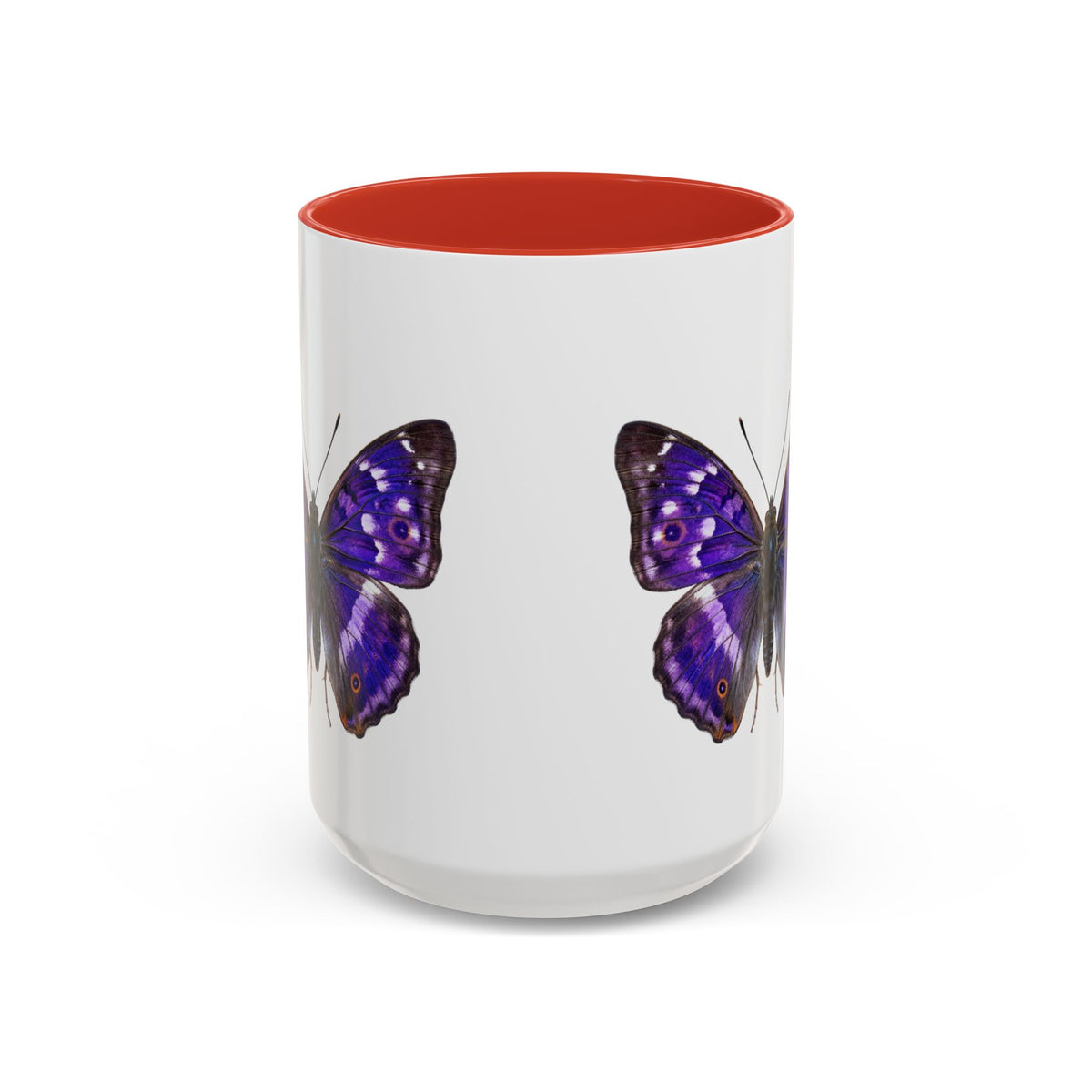 Purple Butterfly Accent Coffee Mug – Elegant Floral Butterfly Ceramic Cup