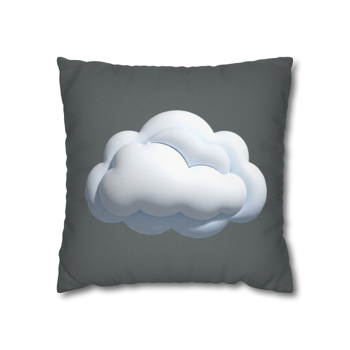 Cloud Graphic Dark Grey Pillowcase — Whimsical Grey Decorative Throw Pillow Cover