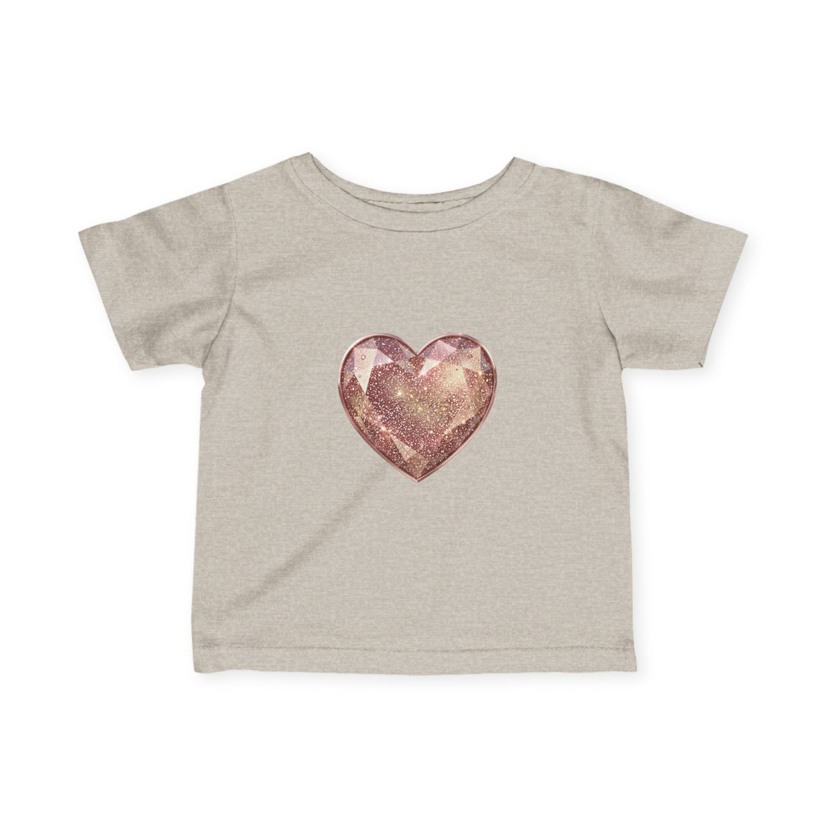 Infant Tee — Rose Gold Glitter Heart Baby T‑Shirt