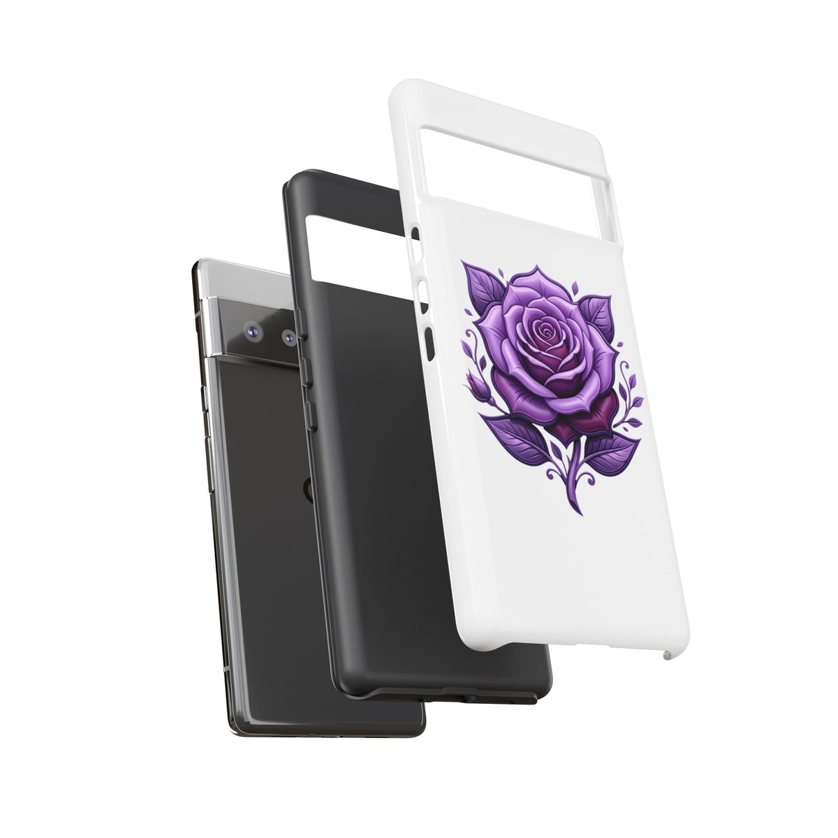 Purple Rose Tough Phone Case — Floral Protective Phone Cover