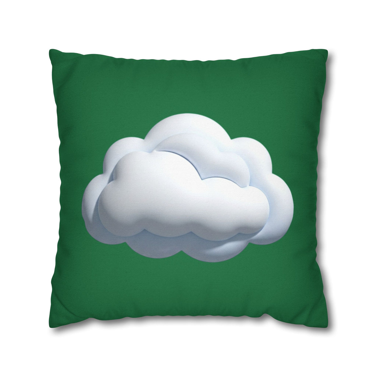 Cloud Graphic Pillowcase — Dark Green Decorative Throw Pillow Cover