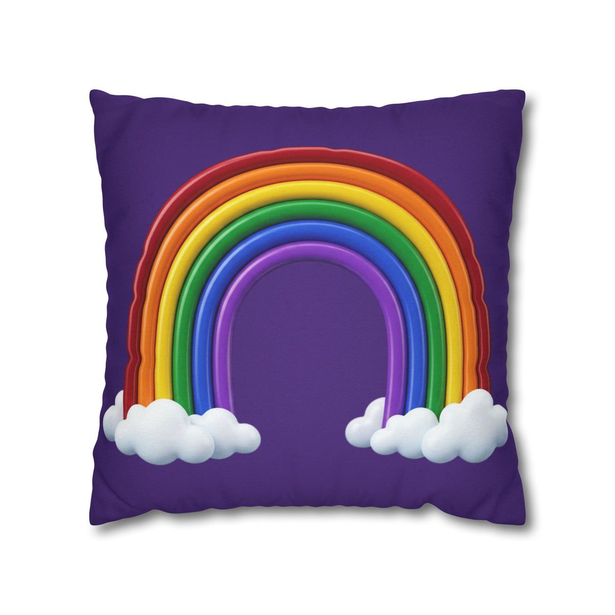 Rainbow Dark Purple Spun Polyester Square Pillowcase