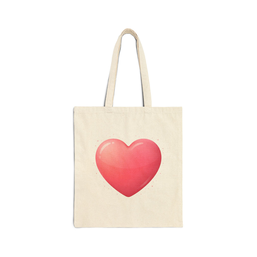 Heart Canvas Tote Bag — Cute Pink Heart Eco Shopper