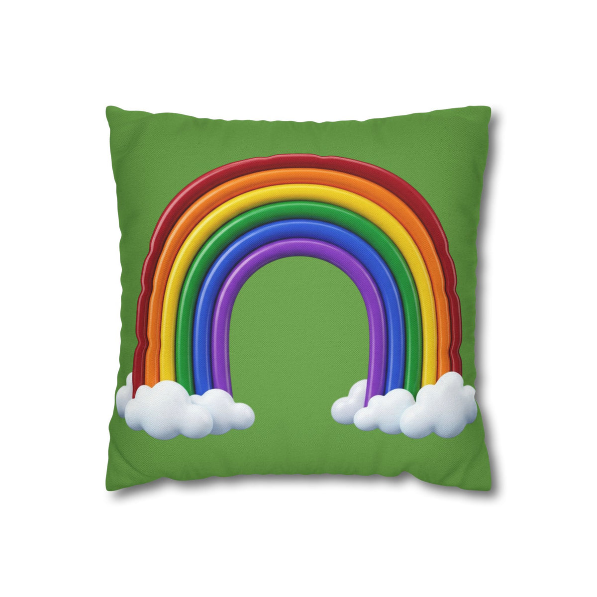 Rainbow Light Green Spun Polyester Square Pillowcase