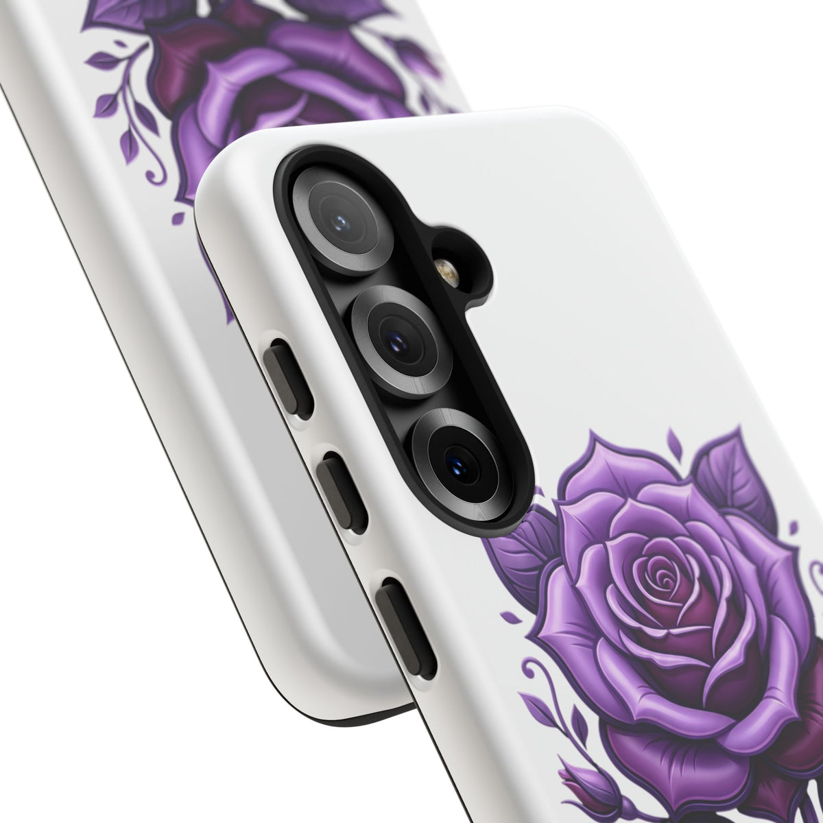 Purple Rose Tough Phone Case — Floral Protective Phone Cover